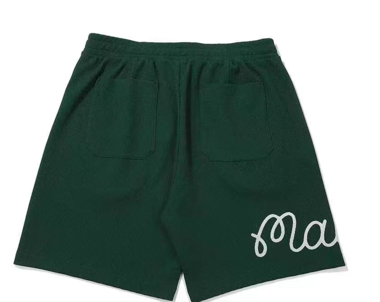 Malbon men's white golf shorts elastic waistband