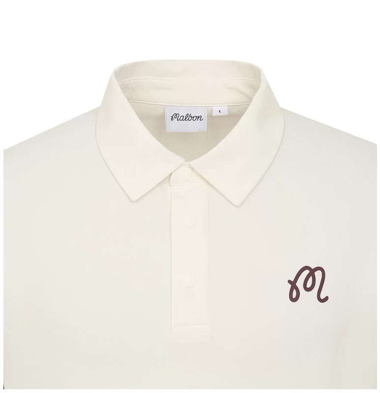 Malbon men's cooling moisture-wicking golf polo in Beige - image 3