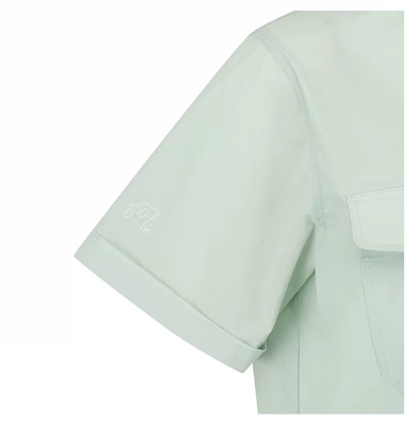 Malbon mint green utility shirt sleeve monogram detail