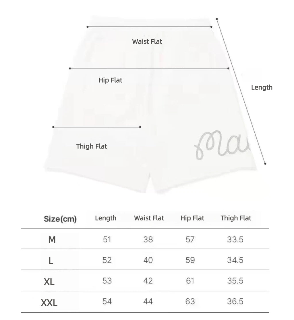 Malbon men's white golf shorts size chart
