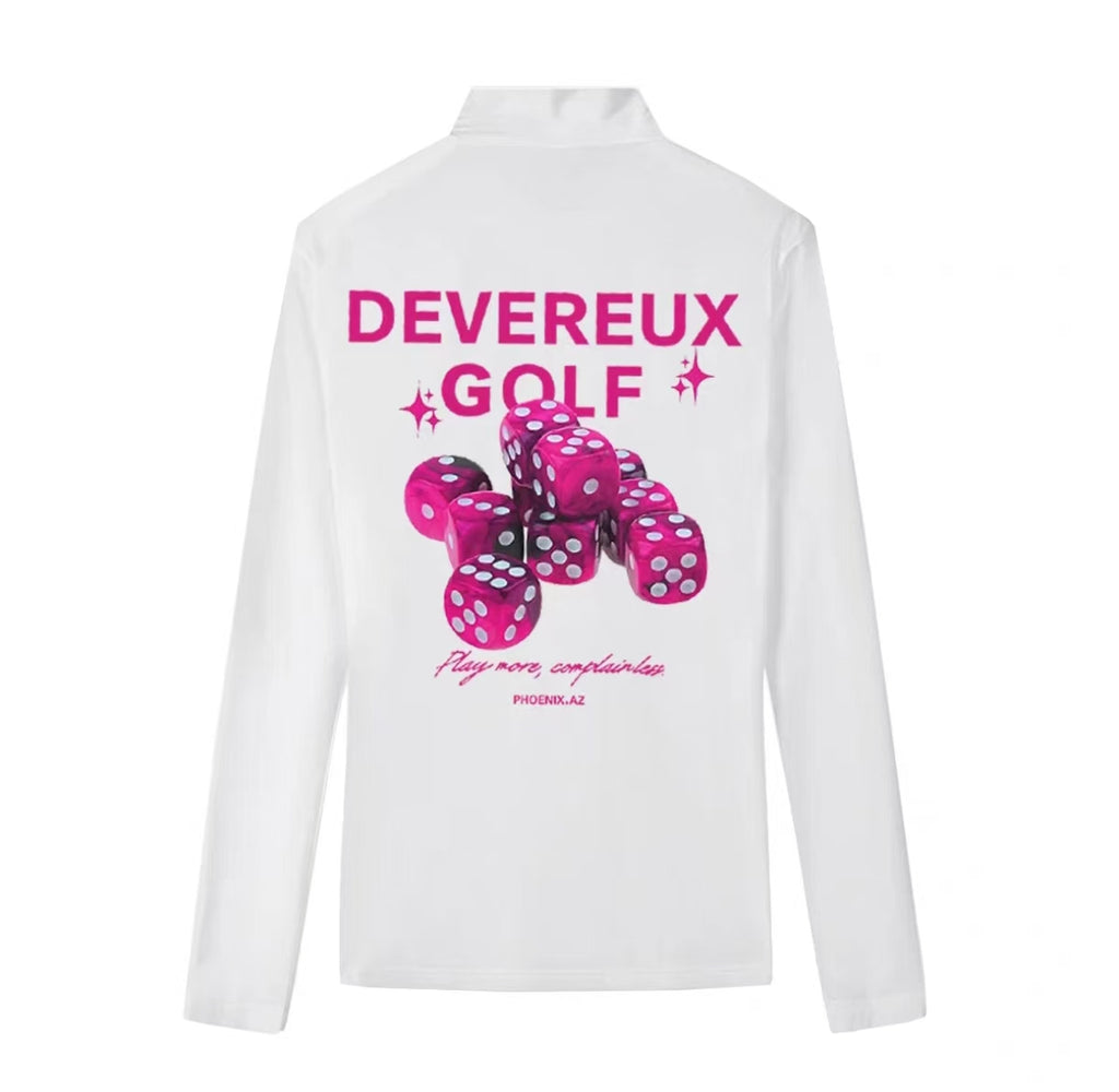 Devereux Golf Ice Silk Quick-Dry Dice Print Mock Neck Shirt