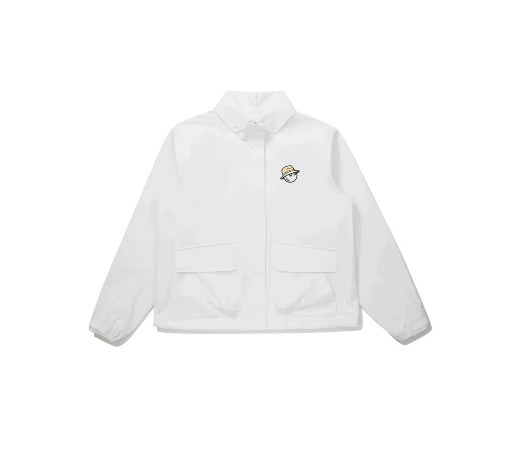Malbon Women Golf Windbreaker Jacket Zip Hooded 2026 White front view