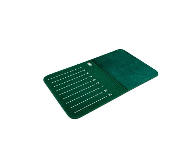 PGM golf swing impact training mat hero shot with directional velvet feedback surface