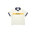 Malbon men golf polo shirt in white front view
