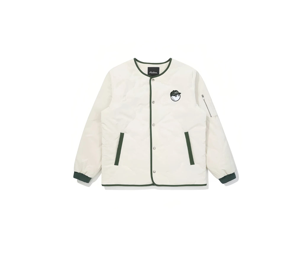 Malbon men padded jacket front view full-zip