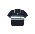 Malbon Women's Knit Golf Polo Navy Blue golf polo detail view