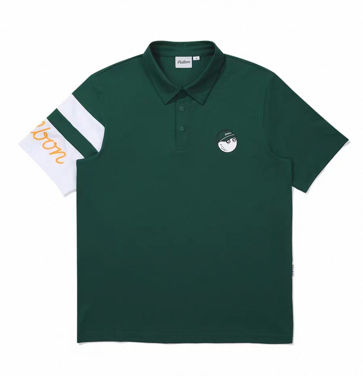 Malbon men's lightweight cooling quick-dry golf polo shirt in Green, front view