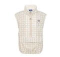 Malbon women's mesh breathable half-zip golf vest in Beige, lifestyle view