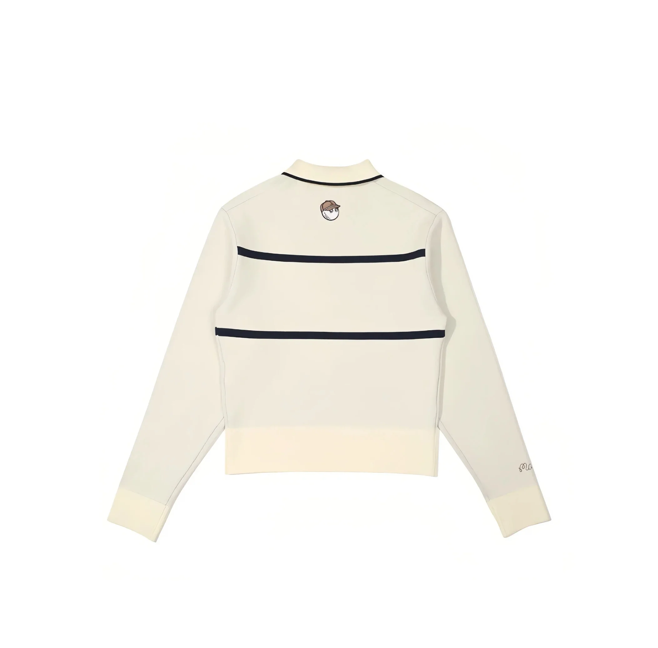 Malbon Women's Knit Golf Sweater Polo Apricot knit golf sweater polo back view