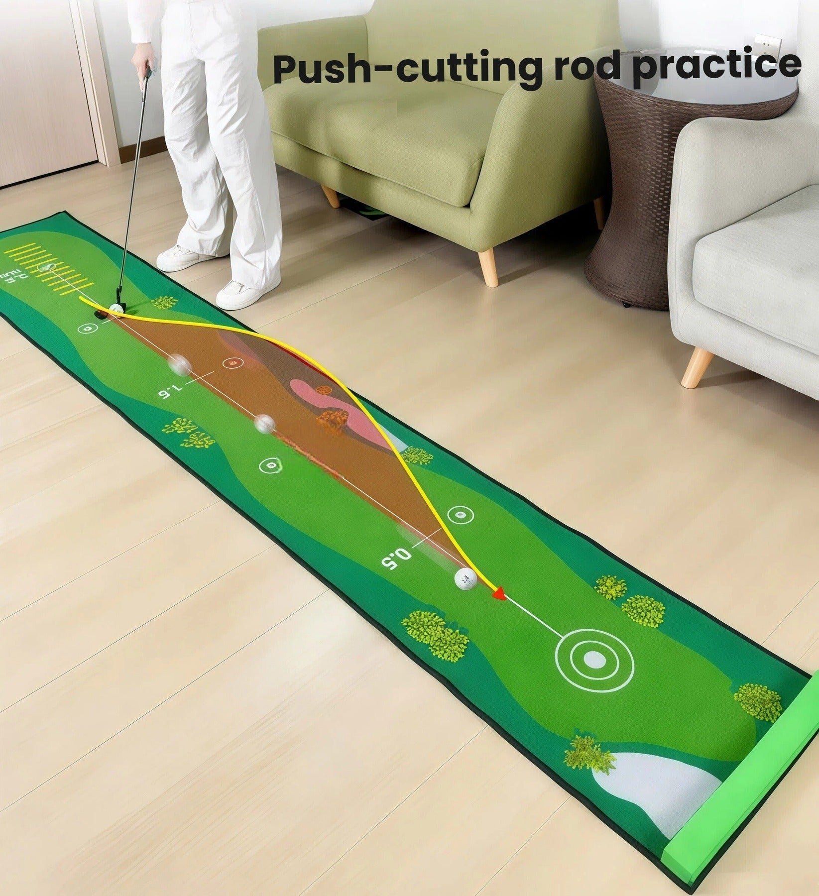 CAITON putting mat alignment line and target markings detail shot