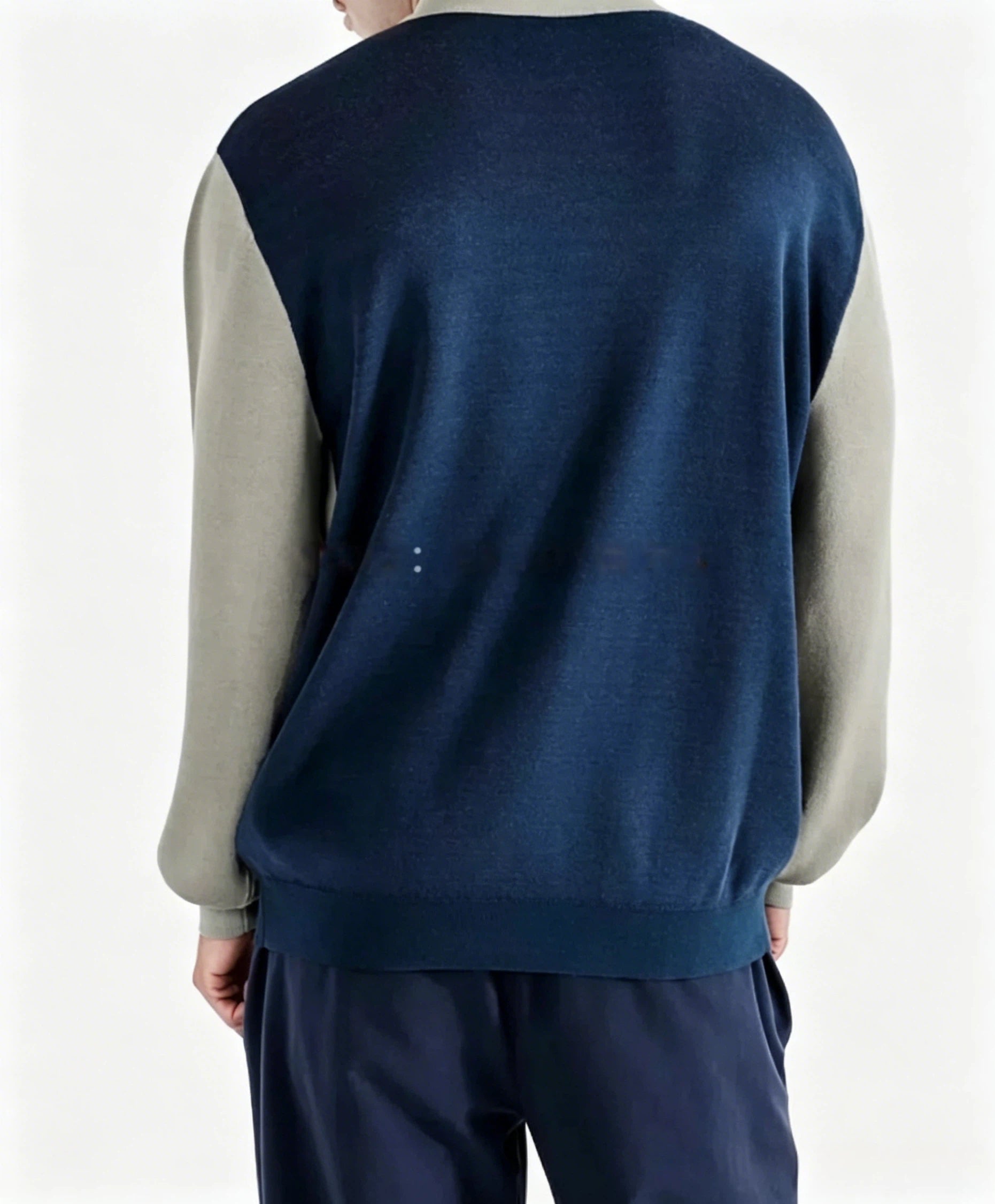 Malbon Burgee Sweater Seagrass Navy Seagrass Navy golf sweater front view