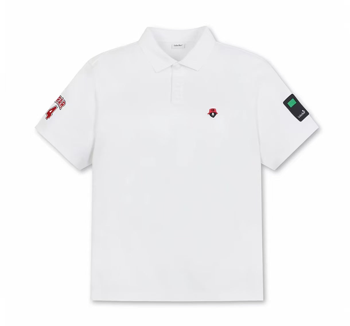Golden Bear White cotton golf polo front view