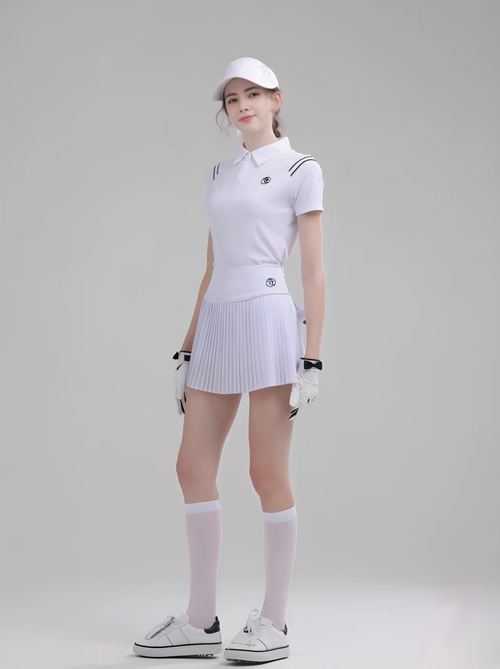 Women’s Quick-Dry Stretch Golf Tennis Shirt Skirt Set