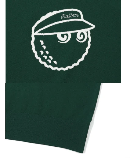 Malbon Women Golf Polo Shirt Knit Casual Tee 2025 Dark Green fabric and trim detail
