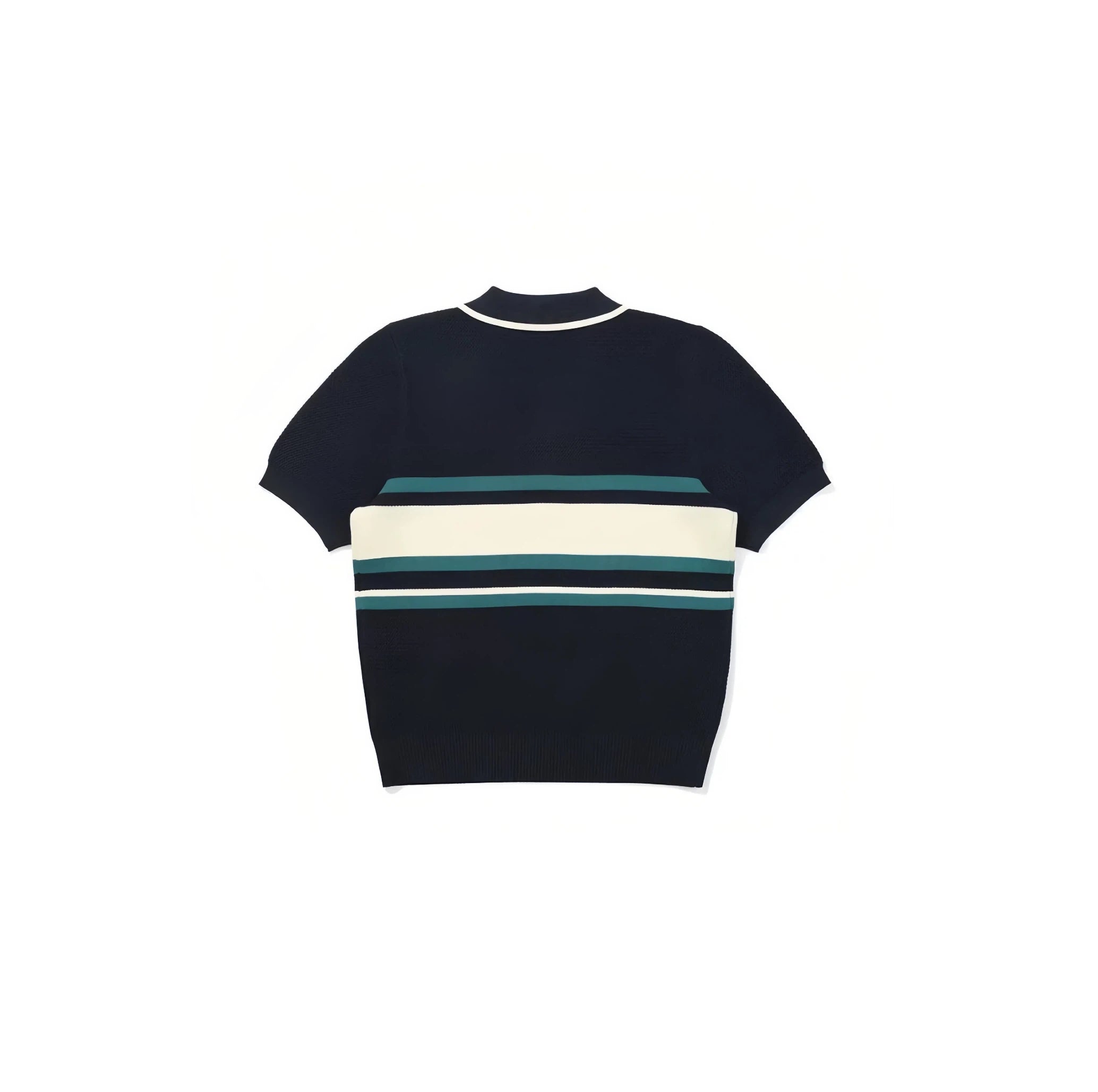 Malbon Women's Knit Golf Polo Navy Blue golf polo back view