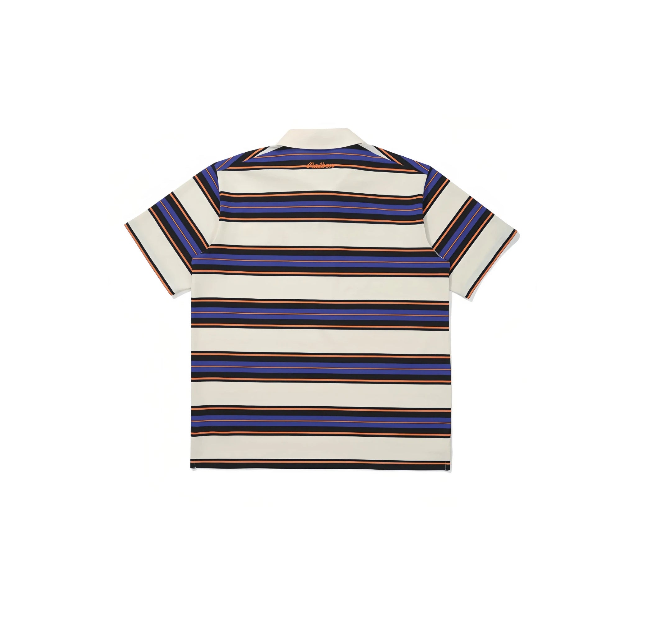 Malbon striped golf polo beige side profile
