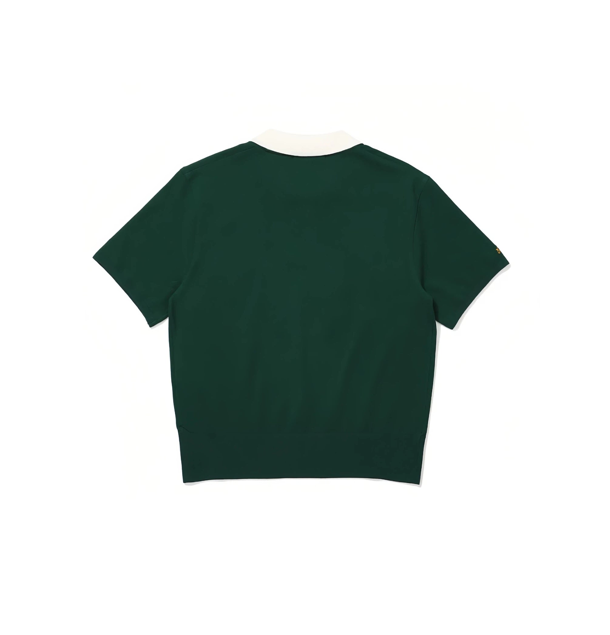 Malbon women knit casual golf polo dark green side profile