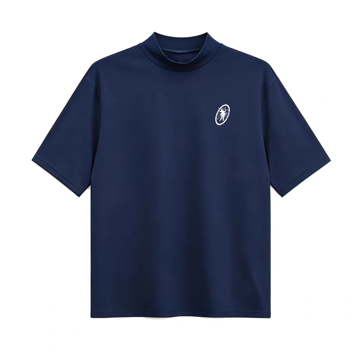 Forden Golf Men’s Ice Silk Quick-Dry Mock Neck Golf Shirt in Navy blue - product view