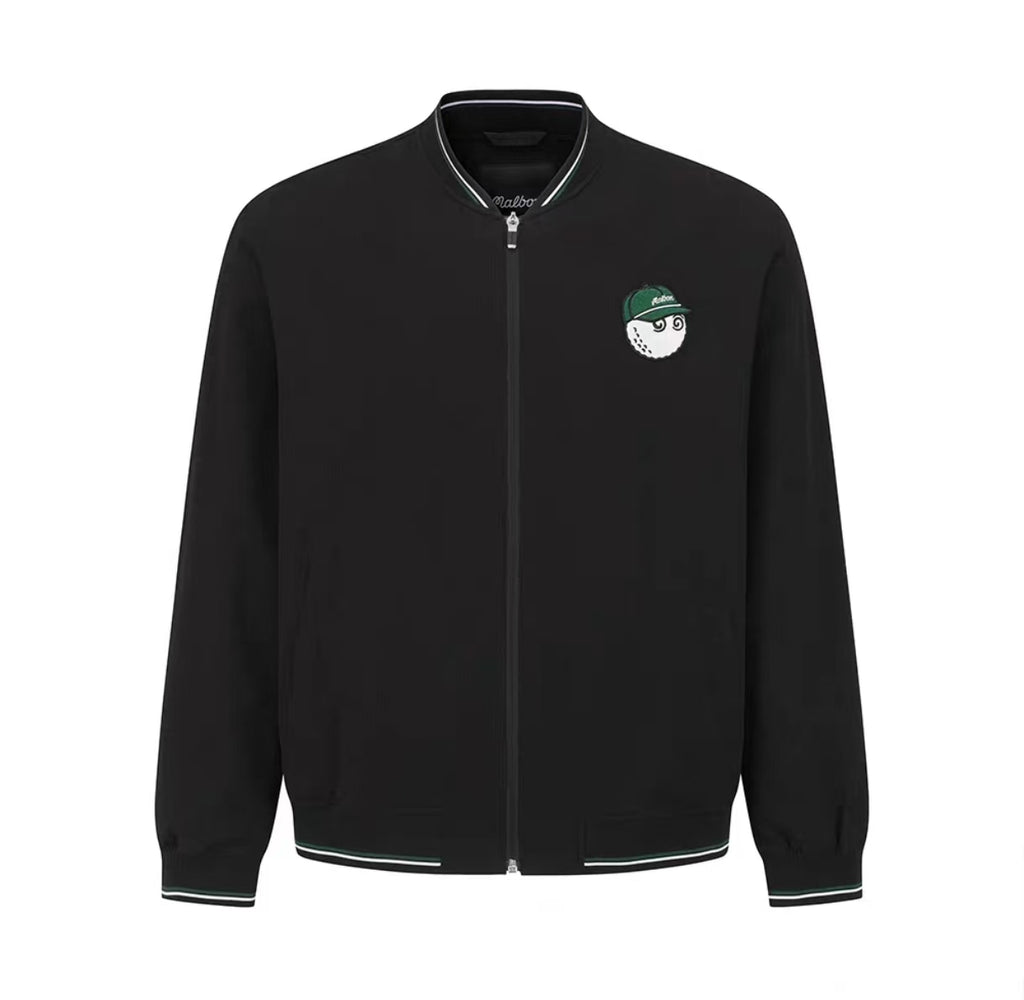 Malbon men Black colour-block golf jacket front view