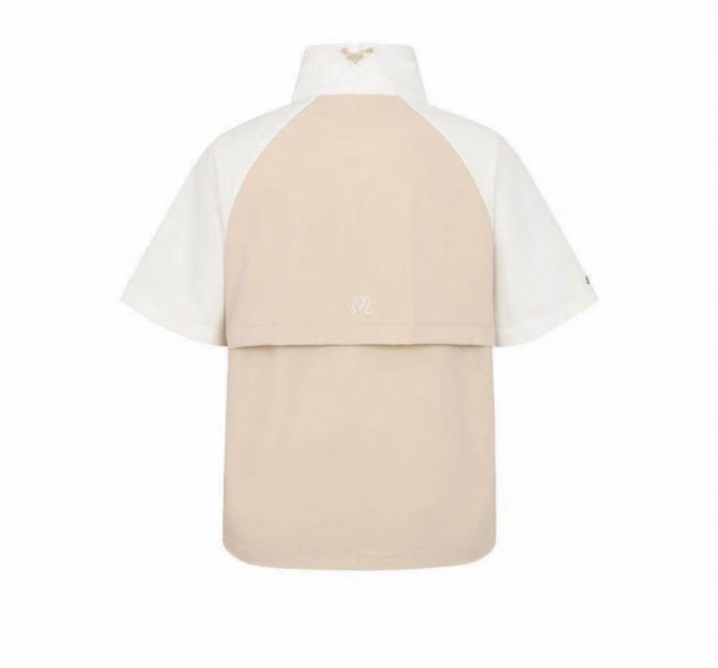 Malbon Golf Women’s Quick-Dry Stand Collar Sports Top white back view