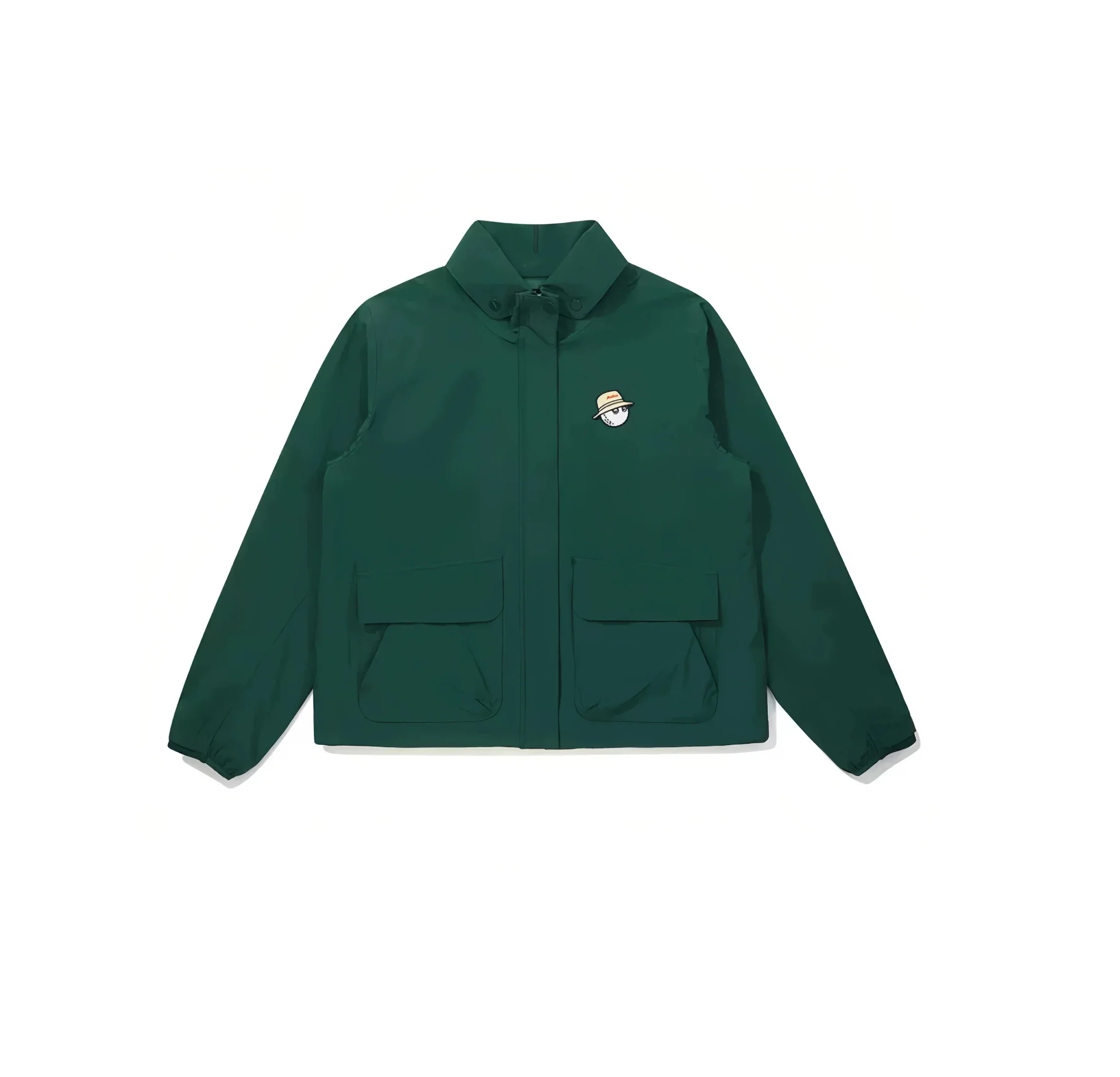 Malbon Women Golf Windbreaker Jacket Zip Hooded 2026 Green front view