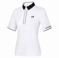 Women’s Spring Summer Breathable Quick-Dry Slim Golf Polo Shirt in White - product view