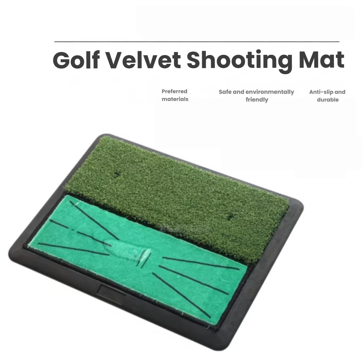 2-in-1 golf mat detail of deep rough turf side for recovery shots