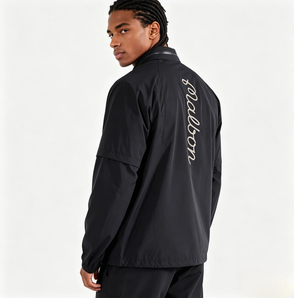 Malbon Studio Seoul Rain Jacket Black golf rain jacket front view
