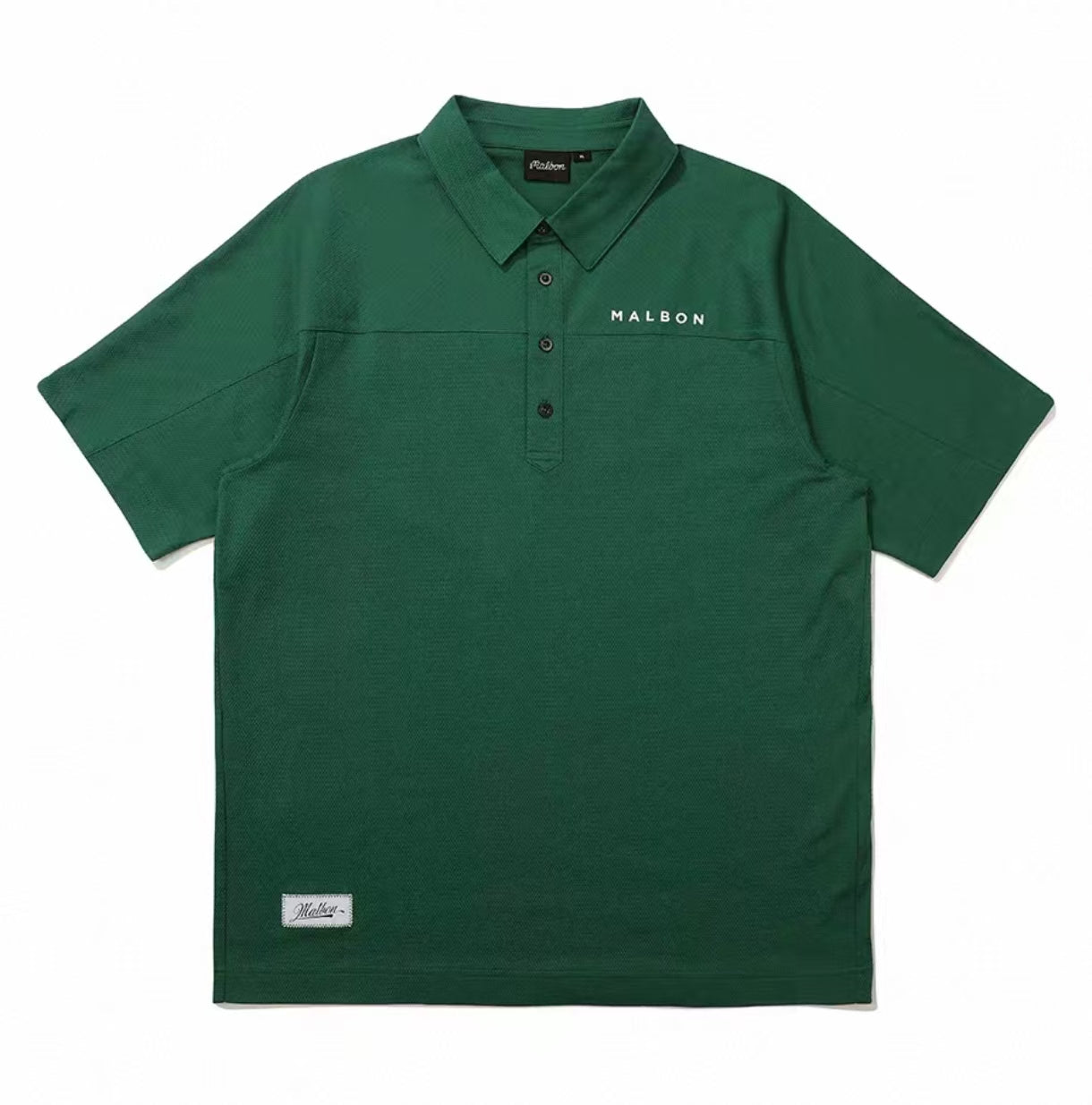 Malbon men's casual quick-dry golf polo shirt in Green, front view