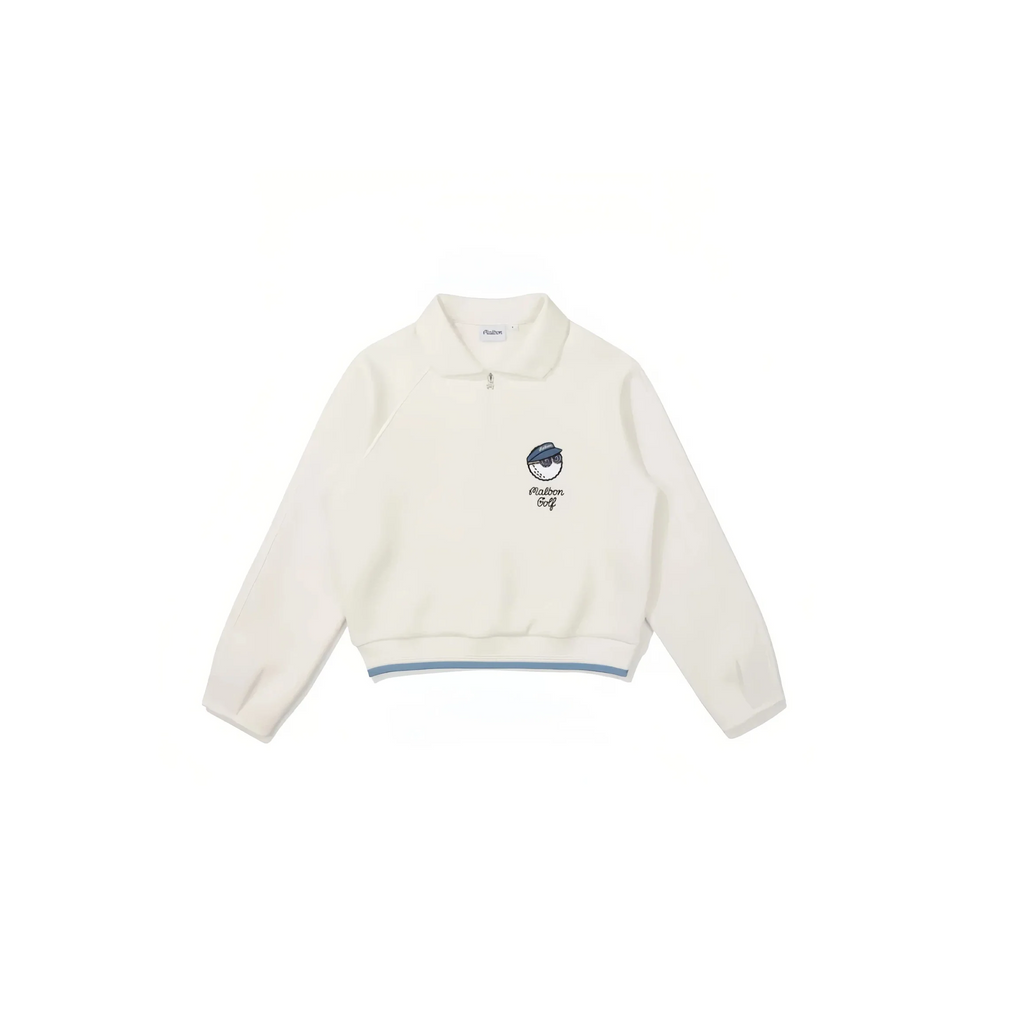Malbon Women Golf Half Zip Sweatshirt Stand Collar Jacket 2025 women's half zip golf sweatshirt front view