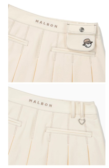 Malbon women golf skort embroidered Malbon bunny logo detail