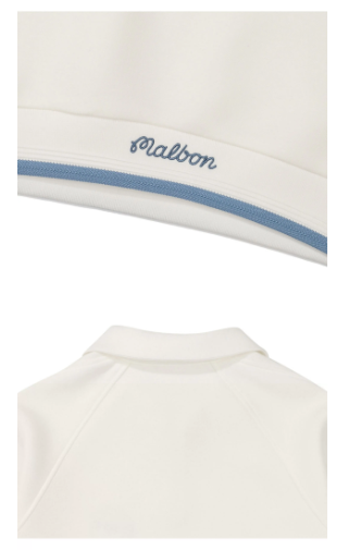Malbon women's half-zip stand-collar golf sweatshirt — fabric texture close-up