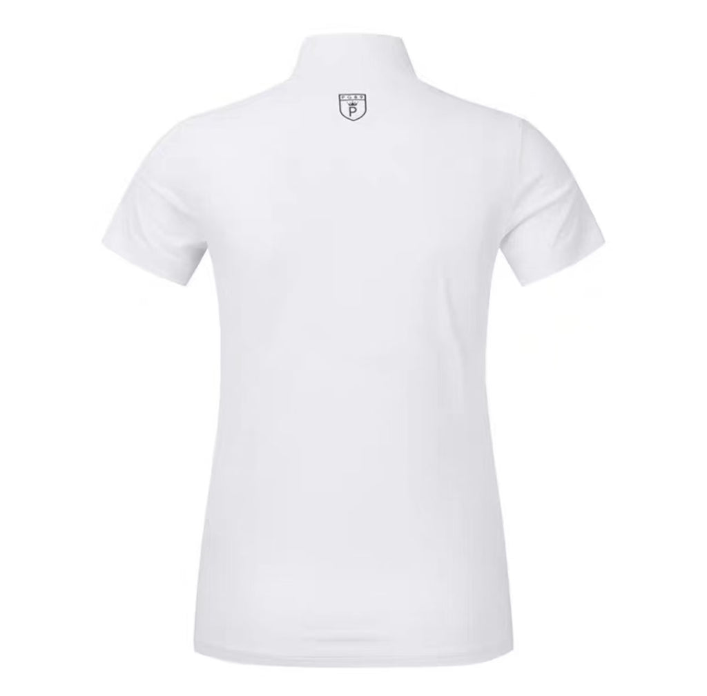 Women’s Summer Breathable Quick-Dry Sun Protection Slim Golf Shirt in White - product view
