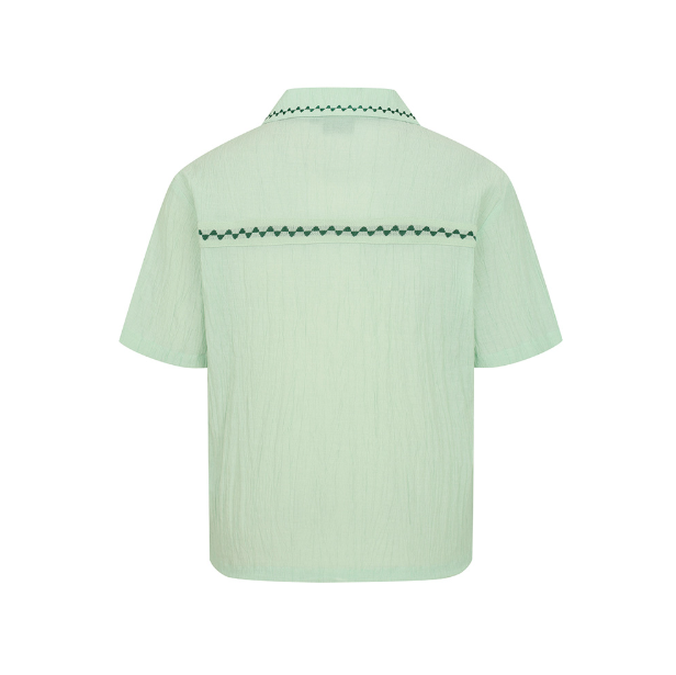 Malbon men's Textured Quick-Dry Lightweight Golf Polo in Navy Blue, back view