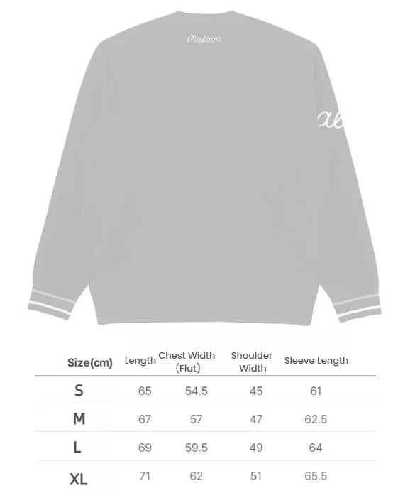 Malbon Men Golf Knit Sweater Crew Neck Embroidered Casual 2025 Autumn Winter size chart