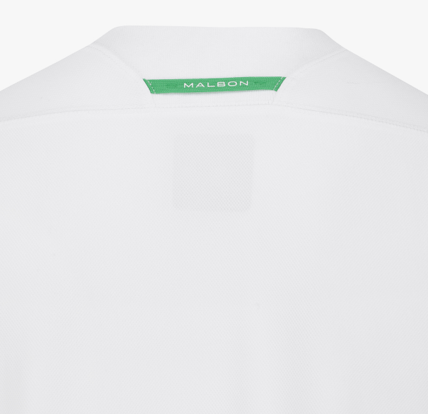 Malbon white performance T-shirt back collar detail