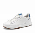 men’s hybrid lace-up golf shoes in White & Blue, side profile