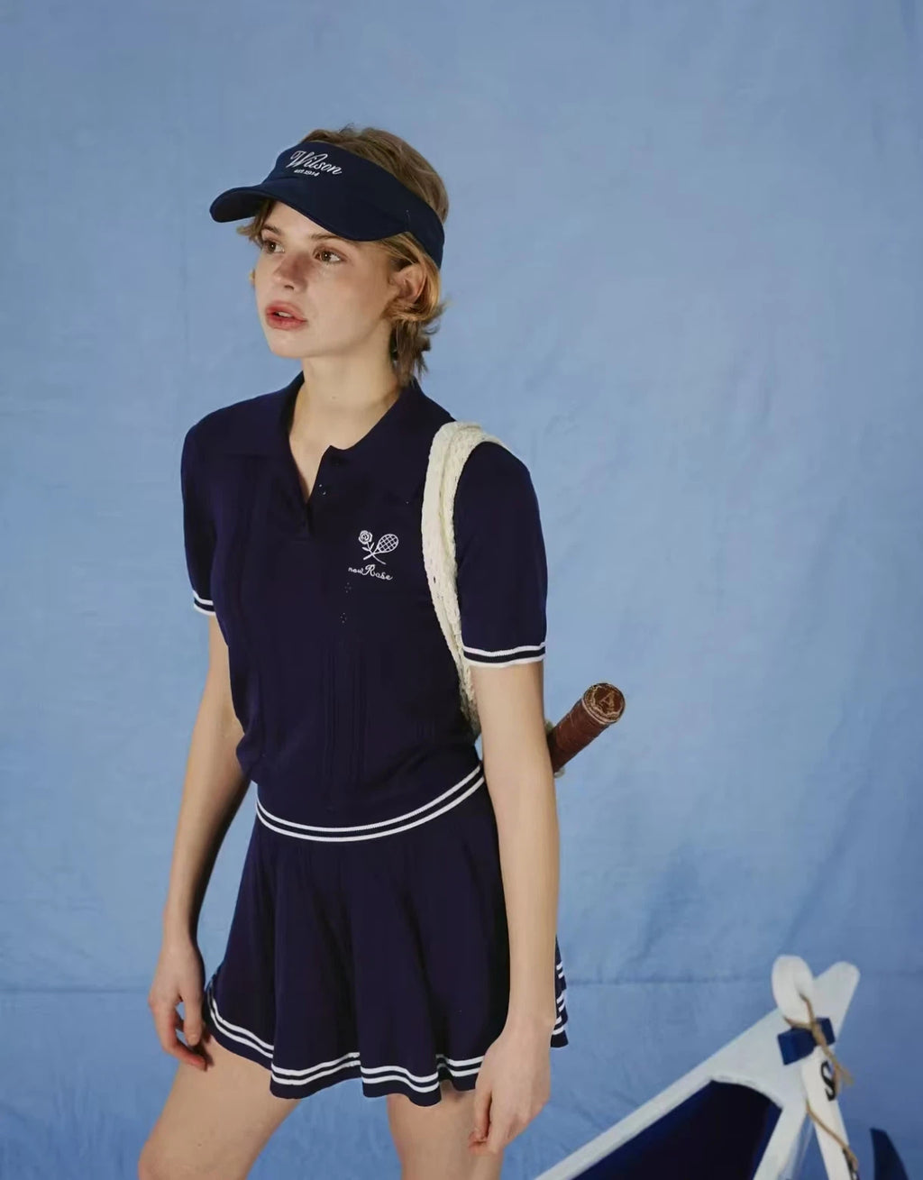 NowRose Women’s Cooling Lyocell Tencel Polo Top & Skirt Set
