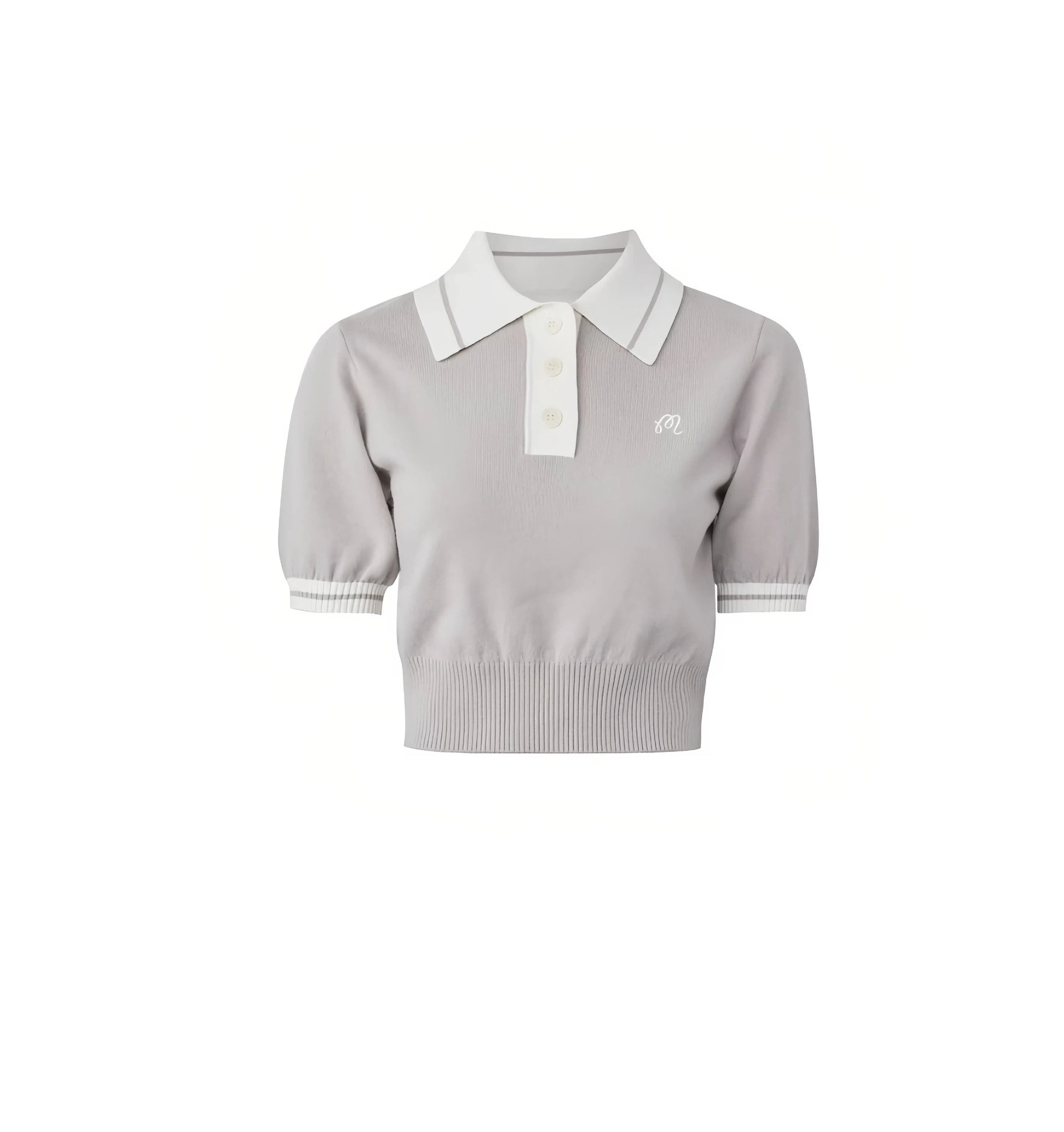 Malbon women knit golf polo in blue front view