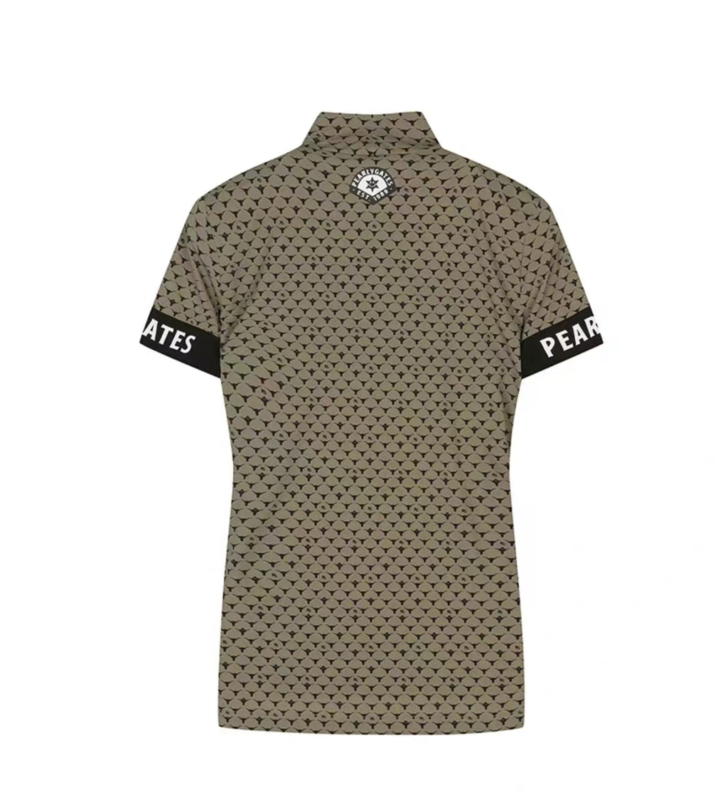 Summer Ice Silk Cooling Breathable Graphic Slim Golf Shirt in Green - product view