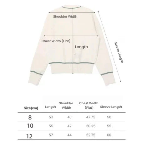 Malbon Women Golf Knit Sweater Jacket Warm Casual Outerwear Green size chart