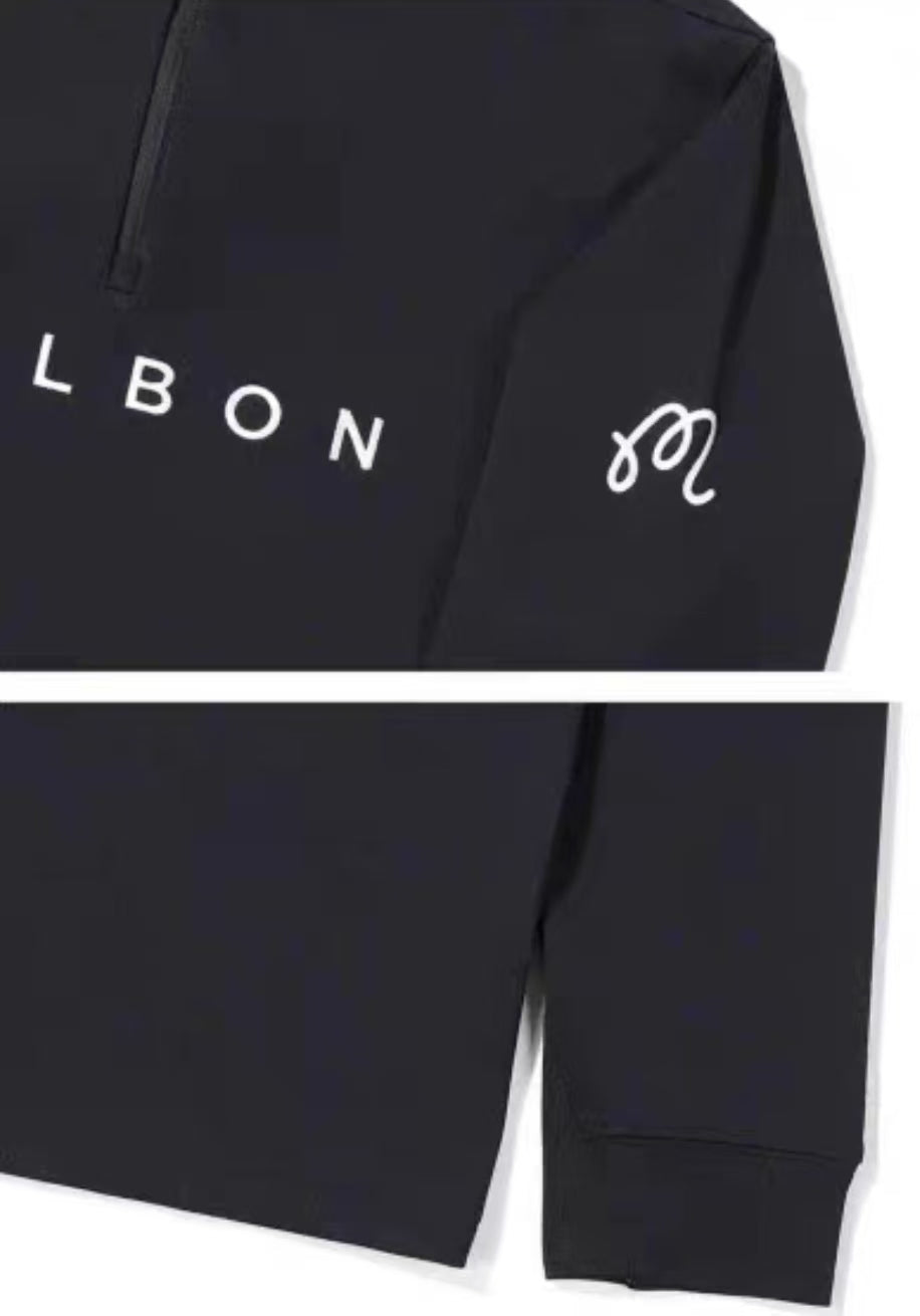 Malbon men's long sleeve half-zip golf sweatshirt in Black - image 6