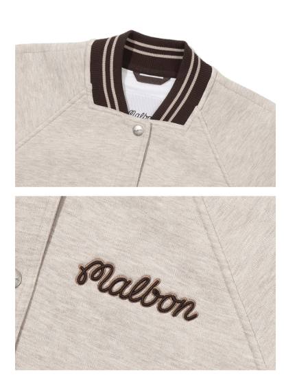 Malbon women stand collar jacket fabric texture close-up