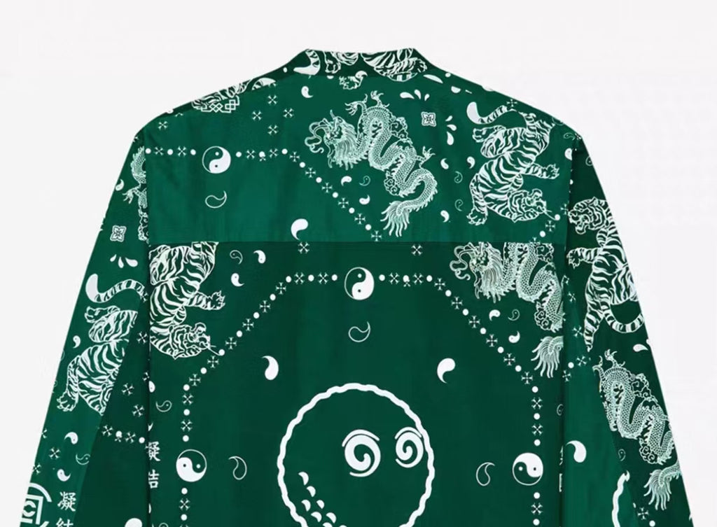 Malbon Golf Men’s Loose-Fit Eastern-Inspired Graphic Printed Jacket