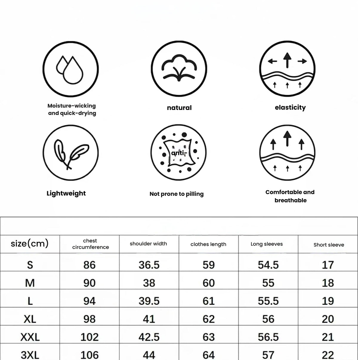 Women’s Summer Ice Silk Breathable Quick-Dry Polo Shirt size chart