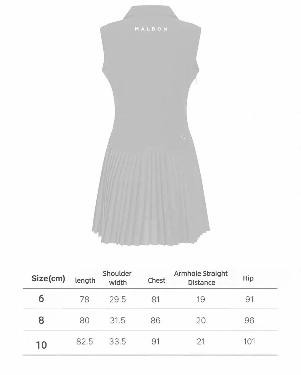 Malbon Studio Seoul Sleeveless Polo Golf Dress Black size chart
