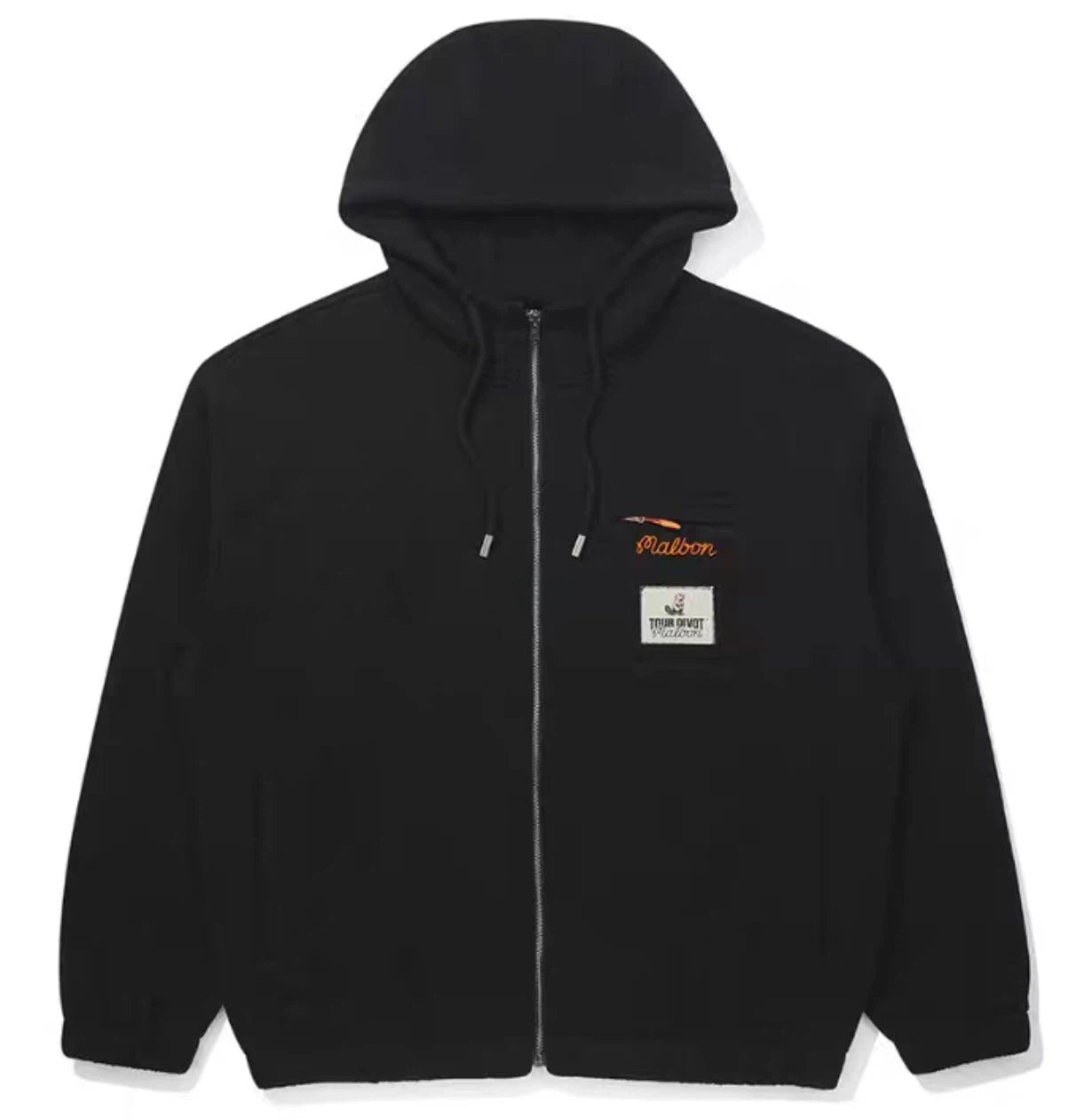 Malbon Studio Seoul Tour Divot French Terry Zip-Up Black french terry golf zip-up front view