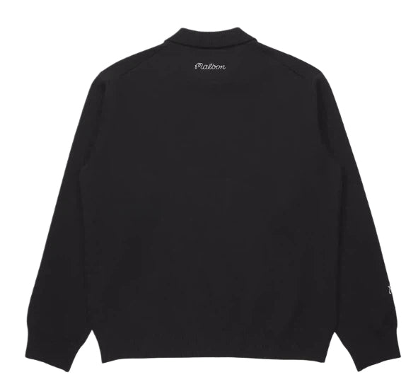 Malbon Studio Seoul Buckets Polo Sweater Black golf sweater front view