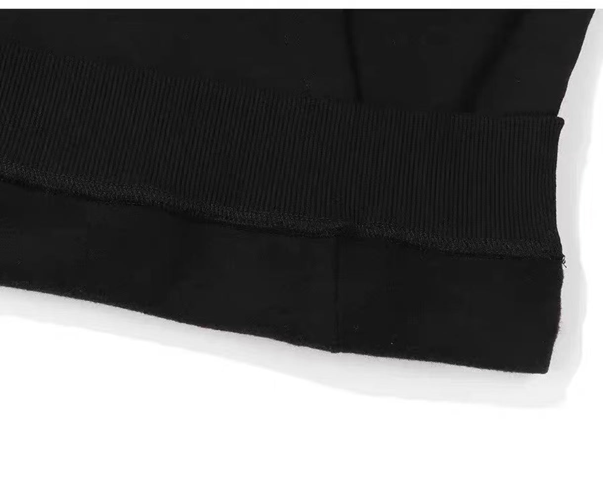 Malbon Men's Athletic Fleece Golf Hoodie Black golf hoodie detail view