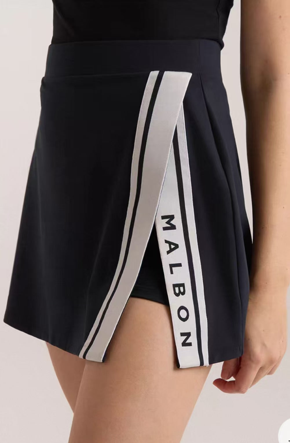 Malbon Baseline Skirt Navy Blue golf skirt front view